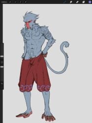 anthro bulge epic_games fortnite haplorhine hi_res kozaru_(fortnite) loosha_mon male mammal monkey primate solo tail