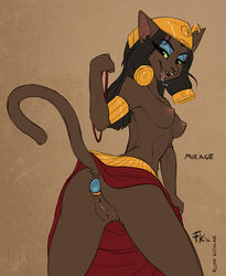 aladdin anal anal_sex anthro anus areola ass black_hair bottomless breasts brown_background brown_fur buttplug clitoris clothed clothing disney drooling erect_nipples eyeshadow feline female fluff-kevlar fur furry green_eyes hair hat jewelry makeup mammal mirage_(aladdin) nipples partially_clothed penetration presenting presenting_anus presenting_pussy pussy raised_tail saliva sex_toy skirt upskirt