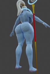 1girls 3d 3d_(artwork) alien alien_girl alternate_body_type big_ass big_breasts big_butt blue_body blue_skin completely_nude completely_nude_female curvy_figure dragon_ball dragon_ball_super elevenendless endlessillusion nude nude_female purple_eyes shonen_jump staff vados voluptuous white_hair