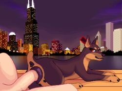 bestiality canid canine canine_pussy canis chicago cookie digital_media_(artwork) dobermann domestic_dog duo female feral feral_penetrated food hrelterskrelter human human_on_feral interspecies male male/female mammal outside outside_sex penetration pinscher pixel_(artwork) sears_tower sex zoophilia
