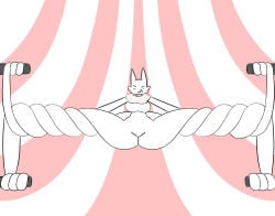 1girl 1girls 2d 2d_(artwork) breasts bunny cartoon cartoony closed_eyes coiled_up coiling_around_body coiling_self deviantart elastic elastic_arms elastic_body elastic_legs elastic_torso elasticity female female_only fetish frowning gubby gubby_(roblox) itsjhonnathan72 malleable_body neck_tuft pink_background roblox solo stretched_out_arms stretched_out_legs stretching stretchy stretchy_arms stretchy_body stretchy_legs stretchy_torso striped_background struggling textless twisting_body uncomfortable_pose unshaded white_body white_fur wrapped_arms wrapped_around wrapped_around_object wrapped_legs