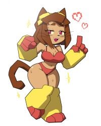 anthro armor bikini cat catgirl fangs feline furry furry_female furry_only gameoverse glitch_productions heart indie_animation kit_(gameoverse) posing self_upload sirsmol sweat sweatdrop tail tank_top underwear youtube