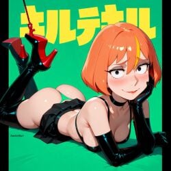 ai_generated anus ass ass_focus darkeffect family_guy female female_focus female_only head_on_hand legs legs_up lois_griffin looking_at_viewer on_stomach partially_clothed petite petite_body presenting resting_head solo solo_female solo_focus thong