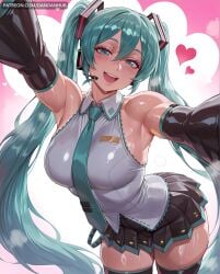 hatsune miku from vocaloid by dandanhub