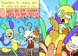 stocky_(artist) dandy's_world dandys_world shrimpo_(dandy's_world) looey_(dandy's_world) shrimp shrimp_tail shrimp_humanoid for_a_head balloon balloon_animal balloon_body instant_loss_2koma instant_loss male/male male_only male male_penetrating male_focus male_penetrated male_penetrating_male gay gay_sex gay_male gay_anal gay_domination sex anal anal_sex anal_penetration anal_orgasm condom_wrapper condom condom_packet text text_bubble text_box realistic_textures realistic_background shiny_skin shiny shiny_body holding holding_onto_partner violence violent_sex tears tear tearing_up tears_of_pleasure tears_in_eyes tears_of_joy yellow_body yellow_skin white_fur pink_skin pink_body darker_penis darker_balls ahe_gao ahegao ahoge ahegao_face cum cum_inside cum_in_ass cumshot cum_drip dominant dominant_male dominant_anthro anthro anthro_on_anthro anthro_penetrated anthro_penetrating anthro_only anthro_penetrating_anthro hands_on_face covering_face antennae_(anatomy) antennae antenna_hair antenna faggot taint angry angry_face angry_expression angry_sex frown frowning frown_eyebrows frowning_at_another frowning_at_partner frowney_face collar collared neckwear scarf_pull crustacean crustacean_humanoid shirt shirt_only jersey jersey_only bottomless bottomless_male bottomlessbottomless_anthro bottomless_anthro blush blushing blushing_male blushed_face blush_face tail balls ballsack testicles dick dick_vein urethral_bulge dick_in_ass