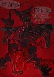 666 _ssatoh balls bracelet cock cock_focus cock_ring cock_ring_(decorative) dick dick_focus dirty_talk gay heavy_balls male male_only mark_on_balls pointing_at_penis sharp_fingernails sharp_teeth skeleton skinny skinny_male skull solo solo_male spikes spread_legs the_binding_of_isaac