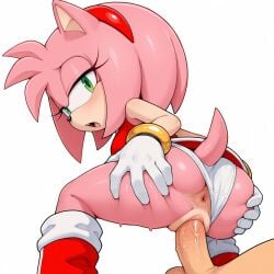 ai_generated amy_rose anus ass ass_focus bare_legs bent bent_knees bent_legs blush boots bracelet dress gloves green_eyes hairband hedgehog_girl interspecies katalystnya legs lolita_fashion looking_back looking_back_at_viewer looking_pleasured male_human/female_anthro medium_hair panties penis perinuem pink_anus pink_fur pink_hair red_boots red_dress red_hairband sega sex simple_background sonic_(series) sonic_the_hedgehog_(series) spread_anus spread_ass tail teen teen_girl teenage teenage_girl teenager testicles uncensored vagina vaginal_penetration white_background white_panties