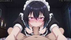 ai_generated animated asanagi_umi bedroom blowjob blowjob_face blue_hair breasts_out character_request clothed_female_nude_male cosplay exposed_breasts fellatio i_made_friends_with_the_second_prettiest_girl_in_my_class indoors kikia1 looking_at_viewer maid maid_apron maid_headdress maid_uniform medium_breasts multicolored_hair no_sound oral oral_sex penis pov red_eyes short_hair short_playtime shorter_than_10_seconds shorter_than_30_seconds skinny slender_waist straight tagme tagme_(character) tagme_(series) video