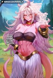 1girl 1girls ai_generated android_21 b34sty_0 big_boobies big_boobs big_breasts big_tits big_titties black_gloves black_sclera black_topwear black_tube_top black_tubetop blush boobs bracelets collar come_here day dragon_ball dragon_ball_fighterz dragon_ball_z earrings ears eyes female female_only forest gloves gold_bracelets gold_collar gold_earrings gold_necklace hair hand_on_hip hand_on_own_hip large_boobies large_boobs large_breasts large_tits large_titties long_gloves long_hair looking_at_viewer majin_android_21 necklace open_mouth outdoors pants patreon pink_body pink_skin pointy_ears red_eyes skin smile standing staring_at_viewer tail tits tube_top tubetop watermark white_bottomwear white_hair white_pants
