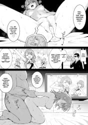 1boy 1girls blush creampie cum cum_in_pussy cum_inside doggy_style female from_behind hanasato_minori juxtaposition monochrome okiha18 penetration penis performance_juxtaposition project_sekai sex sex_from_behind sweat