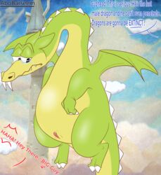 abobarseem_(artist) cuphead_(game) dragon feral grim_matchstick humiliation male male_only penis scalie small_penis small_penis_humiliation tears text video_games watermark western_dragon