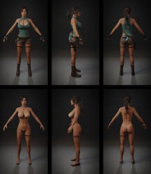 2020 3d a-pose areolae ass athletic athletic_female back_tattoo back_view barefoot belt big_breasts boots breasts brown_eyes brown_hair bubble_butt busty cleavage cleavage_cutout dressed_undressed female female_focus female_only fingerless_gloves front_view full_body hairless_pussy hourglass_figure human lara_croft lara_croft_(survivor) lara_croft_(wildeerstudio) leotard light-skinned_female light_skin long_hair medallion model_sheet navel navel_piercing necklace nipples nose_piercing nude nude_female nudity piercing ponytail pussy shaved_pussy short_shorts shoulder_blades side_view standing tagme tan tan_skin tan_skinned_female tanline tattoo thigh_holster thigh_tattoo thong_leotard tied_hair tomb_raider tomb_raider_(survivor) vagina wide_hips wildeerstudio