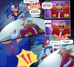 andromorph anthro blush comic cuntboy cuntboy_focus dr._eggman duo english_text eulipotyphlan eyewear facial_hair genitals goggles green_eyes hedgehog hi_res human intersex mammal mustache sega shocked somedivs sonic_(series) sonic_the_hedgehog sonic_the_hedgehog_(series) sunglasses surprised text vulva