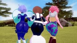3d 3girls animated ass boku_no_hero_academia gif hero_outfit_(mha) koikatsu mina_ashido my_hero_academia nejire_hado ochako_uraraka twerking unknown_artist