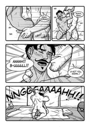 2boys anal anal_penetration anal_sex anthro anthro_on_human anthro_penetrating anthro_penetrating_human ass bara beauty_mark blush canon_couple comic comic_page comic_panel comic_strip couple cum cum_drip dark-skinned_male dark_hair dark_skin dialogue dorian_pavus dragon_age duo erection facial_hair gay gay_male grabbing_horns holding_partner horns human iron_bull mage male male/male male_only mammal mole mustache orgasm pansexual_male penis penis_in_ass pleasure_face qunari rockgaara sex size_difference speech speech_bubble text text_bubble video_games yaoi