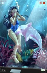 asphyxiation barefoot dolphin drowning feet foxeye_(artist) tagme trapped underwater underwater_peril