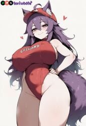 ahoge ai_generated big_boobs big_breasts big_thighs boobies boobs boobs_bigger_than_head breasts breasts_bigger_than_head bursting_breasts cameltoe curvaceous curvy curvy_figure digital_media_(artwork) dog_ears dog_girl dog_tail doggirl enormous_breasts enormous_thighs female female_focus gigantic_breasts gigantic_thighs hair_between_eyes hair_flaps highres hips hourglass_figure huge_ass huge_boobs huge_breasts huge_thighs huge_tits humongous_ass humongous_breasts humongous_thighs kemonomimi large_breasts large_thighs legs lifeguard long_hair massive_breasts massive_thighs mature mature_female nipple_bulge one-piece_swimsuit patreon_username petgirl petite pupils purple_ears purple_eyes purple_hair purple_tail round_breasts self_upload slim_waist smooth_skin swimsuit thick thick_hips thick_legs thick_thighs thighs thighs_bigger_than_head tight_clothing tits tits_bigger_than_head tori toriwoofs voluptuous waist watermark wavy_hair white_background white_pupils white_skin white_skinned_female wide_hips wide_thighs wolf_ears wolf_tail woman