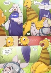 balls blattarieva caught caught_in_the_act foreskin gay girly hyper_penis kord_(character) monster_kid penis toriel uncut undertale