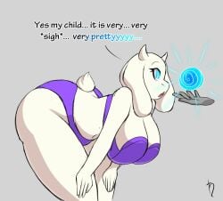 big_ass big_breasts dialogue expressionless female female_only glowing_orb hanging_breasts harvestman_here huge_ass huge_breasts hypnosis hypnotic_eyes large_ass large_breasts leaning_forward magic milf mind_control open_mouth orb spiral spiral_eyes surprised thick_thighs toriel undertale underwear wide_hips