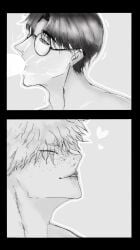 0-182_(fog_land) 2boy 2boys 2d 2d_(artwork) 2d_artwork 2male 2males 2man 2men aries27234_(artist) black_hair blowjob bust_shot censored closed_eyes colorless dante_kang_(fog_land) fellatio fog_land freckles gay gay_male gay_sex glass glasses glasses_on_face grayscale greyscale heart heart_symbol homo homoerotic homosexual homosexual_male homosexual_sex looking_at_another looking_up messy_hair naked naked_male nude nude_male oral oral_penetration oral_sex pleasure pleasure_face pleasured pleasured_face short_hair smile smiling smiling_at_partner tagme uncolored webtoon white_hair