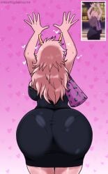 1girl 1girls 2026 ashido_mina ashido_mina_time-skip ass ass_bigger_than_head ass_focus ass_of_the_gods back back_view big_ass big_butt black_dress boku_no_hero_academia boku_no_hero_academia_(finale) bubble_ass bubble_butt butt butt_focus curvy curvy_body curvy_female curvy_figure dumptruck_ass fat_ass female female_focus female_only highres majestic_ass mina_ashido mina_ashido_curvy_(meme) mina_ashido_time-skip my_hero_academia my_hero_academia_(finale) pink_skin post-timeskip spankable_ass tight_clothing tight_dress midnightguy19