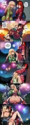 tillian ai_generated my_dress_up_darling marin_kitagawa sugaya_nowa kitagawa_marin japanese_clothes kimono bulge 2girls multiple_girls blonde_hair futanari erection_under_clothes english_text black_hair patreon_username breasts blush erection multicolored_hair floral_print red_hair ponytail long_hair earrings princess_carry carrying yuri patreon_logo speech_bubble web_address red_eyes penis futa_with_female uncensored against_tree tree oral cum fellatio fireworks night cum_in_mouth outdoors sex ass pov sex_from_behind hair_ornament hetero 1boy nipples internal_cumshot kiss cum_in_pussy ejaculation large_breasts vaginal