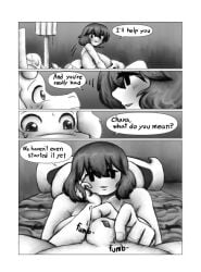 1boy 1girls adoptive_incest adoptive_siblings aged_up asriel_dreemurr bedroom blush chara comic_page completely_nude completely_nude_female female floppy_ears fluffy_ears fluffy_hair flustered furry_male horns human human_female if_happy leaking_precum male more_chasriel naked naked_female nude nude_female repost romantic_couple rosy_cheeks rubbing_penis short_hair small_penis sweating teasing voluptuous_female white_fur whitewo1f