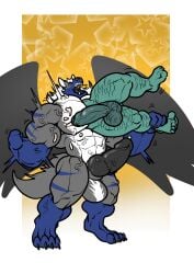 anthro balls beard big_balls big_penis body_hair canine canine_penis chest_hair claws cock cum dick flaccid furry gay gray_body green_body growth hair homosexual hyper hyper_balls hyper_penis knot male male/male male_only mane muscle_growth muscles muscular muscular_male pec_vore pecs pectoral_vore penis penis_growth pokemon pokemon_(species) pubes pubic_hair semen sequence stripes stubble tail testicles trencalos tusks vein veiny_penis venusaur vore wings wolf