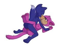 2025 absurd_res alpha_channel anthro anus areola ass backsack balls big_breasts biped black_eyes black_nose blue_body breasts canid canine cheek_tuft domestic_cat duo erection eye_contact facial_tuft felid feline felis female female_penetrated fox from_front_position genitals half-closed_eyes hi_res interspecies kissing_while_penetrated kissing_while_penetrating leg_wrap looking_at_another lying male male/female male_penetrating male_penetrating_female mammal minum missionary_position narrowed_eyes nipples nude on_back penetration penile penile_penetration penis penis_in_pussy pink_body pussy sex tuft vaginal_penetration vaginal_penetration