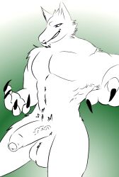 1boy erection gay jackalman male non-human non-human_only penis pose snout solo thundercats