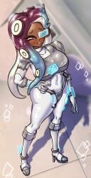 1girls bodysuit clothed_female dark-skinned_female fully_clothed hotaruman97 latex_clothing latex_suit marina_(splatoon) nintendo octoling off_the_hook_(splatoon) splatoon splatoon_(series) splatoon_2