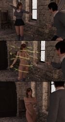 1girls 3d 3d_(artwork) embarrassed embarrassed_nude_female enf female stripped vronstudio wand