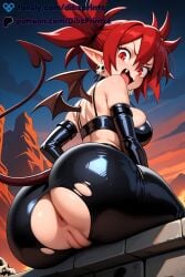 ai ai_assisted ai_generated alternate_breast_size anime anus artist_name ass ass_focus bare_shoulders bat_wings black_choker black_gloves black_pants blush bra breasts choker cleft_of_venus crotch_cutout demon demon_girl demon_tail demon_wings dibzprintz disgaea earrings elbow_gloves etna fansly female from_behind gloves hair_between_eyes hi_res high_quality high_resolution highres jewelry large_breasts latex looking_at_viewer looking_back mini_wings no_panties oerba_yun_fang open_mouth outdoors pants patreon_username pointy_ears pussy red_eyes red_hair shiny_clothes sitting skull skull_earrings sky slit_pupils solo tail tight_clothes torn_clothes torn_pants twintails uncensored watermark wings
