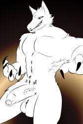 1boy erection gay jackalman male non-human non-human_only penis pose snout solo thundercats