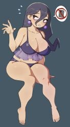 1girls breasts cleavage female female_focus female_only flowerpigeon73 hex_maniac hex_maniac_(z-a) kneeling large_breasts long_hair nintendo pokemon pokemon_sv simple_background thick_thighs thighs underwear