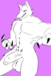 1boy erection gay jackalman male non-human non-human_only penis pose snout solo thundercats