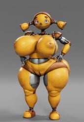 1girls 3d 3d_model ai ai_generated ass big_ass big_breasts big_butt breasts female female_only piper_pinwheeler robot robot_girl robot_joints robots_(film) simple_background solo solo_female tagme thick_ass thick_legs thick_thighs vulkyasha_(style) yellow_body