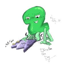 battle_for_bfb battle_for_bfdi battle_for_dream_island bfb bfdi diantha_tha_dog duo female gaty_(bfdi) green_body green_skin nonbinary object_show object_shows smaller_female tentacle_penis the_power_of_two theythem_on_sheher tpot two_(tpot)