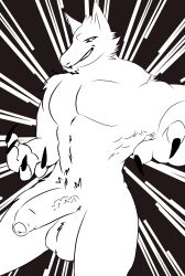1boy erection gay jackalman male non-human non-human_only penis pose snout solo thundercats
