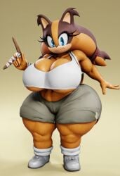 1girls 3d 3d_model ai ai_generated ass badger big_ass big_breasts big_butt female female_focus female_only jungle_girl mobian mobian_(species) orange_body orange_fur simple_background solo solo_female solo_focus sonic_(series) sonic_boom sonic_the_hedgehog_(series) sticks_the_badger sticks_the_jungle_badger tagme thick_ass thick_legs thick_thighs voluptuous voluptuous_female vulkyasha_(style)