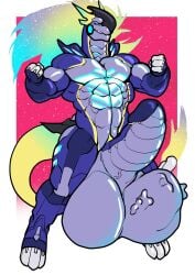 anthro balls big_balls big_penis blue_body claws cock cock_vore cum dick flexing furry glowing_eyes growth hyper hyper_balls hyper_penis male male_only mane markings miraidon muscle_growth muscles muscular muscular_male penis pokemon pokemon_(species) robot semen sequence solo solo_focus solo_male tail testicles trencalos vore