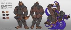 anthro ass balls big_balls big_penis canid canine canine_penis canis character_sheet claws cock cum dal_(dal_your_pal) dick domestic_dog furry gay german_shepherd goo_creature homosexual knot male male_only muscles muscular muscular_male penis restrained semen slime solo solo_focus solo_male stripes suit tail testicles trencalos vein veiny_penis
