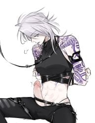 1futa abs big_penis clothed clothes clothing cock cock_out dick dick_out dickgirl erection futa_only futanari intersex leash lipstick mgcherry_03 mostly_clothed muscular muscular_futa path_to_nowhere penis penis_out short_hair solo tattoo tattoos throbbing throbbing_penis tied_up zoya_(path_to_nowhere)