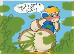 1girls brappycatty bunny_girl fart fart_cloud farting how_to_be_cool peeb_(piemations) piemations presenting_hindquarters sunniefunnie tagme text