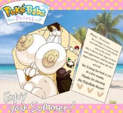 antennae_(anatomy) anthro areola beverage big_breasts big_penis bodily_fluids breasts clothed clothing coconut coconut_drink cum cum_in_a_cup cum_in_container cum_in_mouth cum_inside drupe_(fruit) english_text exclamation_point fellatio female food fruit generation_7_pokemon genital_fluids genitals huge_breasts huge_cock hyper hyper_breasts lying male montgomery_glands nintendo nipples on_back oral penile penis pheromosa plant pokeball pokemon pokemon_(species) sex solo text thong tongue tongue_out topless ultra_beast underwear varix_9 white_body yellow_areola yellow_nipples