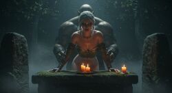 3d 3d_(artwork) 3d_model ai_generated ciri cirilla_fiona_elen_riannon doggy_style doggy_style green_eyes leshay7 orc sex sex_from_behind the_witcher_(series) the_witcher_3:_wild_hunt white_hair