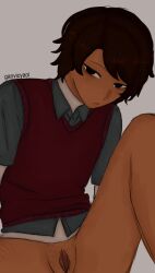 artist_name beauty_marks bottomless clitoris commissioner_upload cuntboy ganvicyaoi indian intersex murderedonthenordexpress noah_(tdi) partially_clothed pussy self_harm_scars tagme tan_skinned tdi total_drama_island trans_male trans_man transmasc