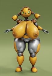 1girls 3d 3d_model ai ai_generated ass big_ass big_breasts big_butt breasts female female_only piper_pinwheeler robot robot_girl robot_joints robots_(film) simple_background solo solo_female tagme thick_ass thick_legs thick_thighs vulkyasha_(style) yellow_body