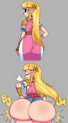 a_link_between_worlds ass big_ass big_butt blonde_hair blue_eyes bottom_heavy bubble_ass bubble_butt comic dotodonoto dress dress_lift female female_only hammerspace huge_ass huge_butt large_ass large_butt long_hair massive_ass nintendo panties plain_background princess_zelda the_legend_of_zelda thick_ass thick_thighs wide_hips zelda_(a_link_between_worlds)