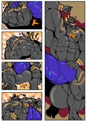 anthro anubian_jackal autofellatio balls big_balls big_penis black_body blue_body canine cock cock_transformation comic dick engis_(trencalos) flaccid furry gay goo_creature growth homosexual hyper hyper_balls hyper_penis male male/male male_only markings muscle_growth muscles muscular muscular_male penetration penis penis_growth penis_transformation selfsuck shark slime testicles tongue tongue_out transformation trencalos vein